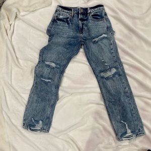 Super high rise cropped straight jeans. Unworn